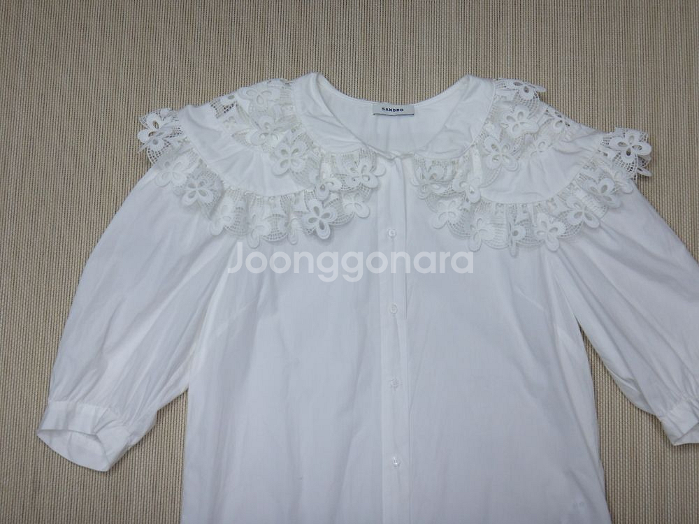 (2size) 산드로 Sandro 코튼 레이스 셔츠--3