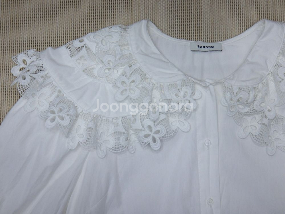 (2size) 산드로 Sandro 코튼 레이스 셔츠--4