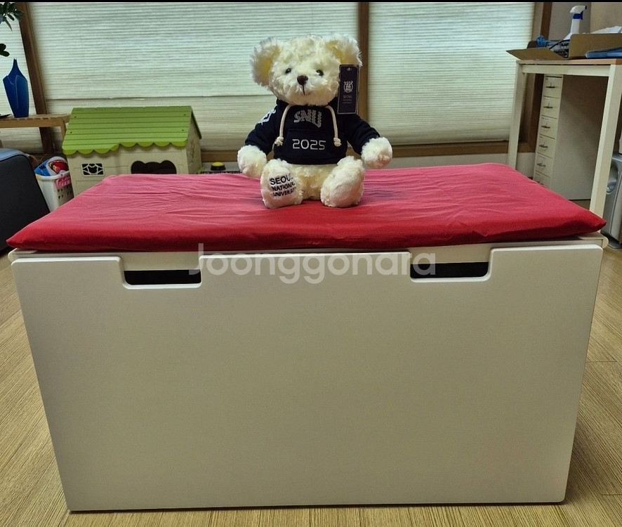 이케아 STUVA 수납벤치 90x50x50 화이트--8