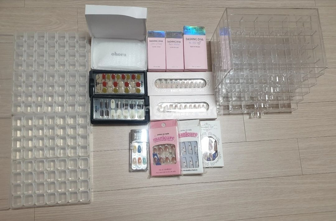 아크릴서랍케이스 셀프 네일재료 팁 데싱디바 오호라 일괄--0