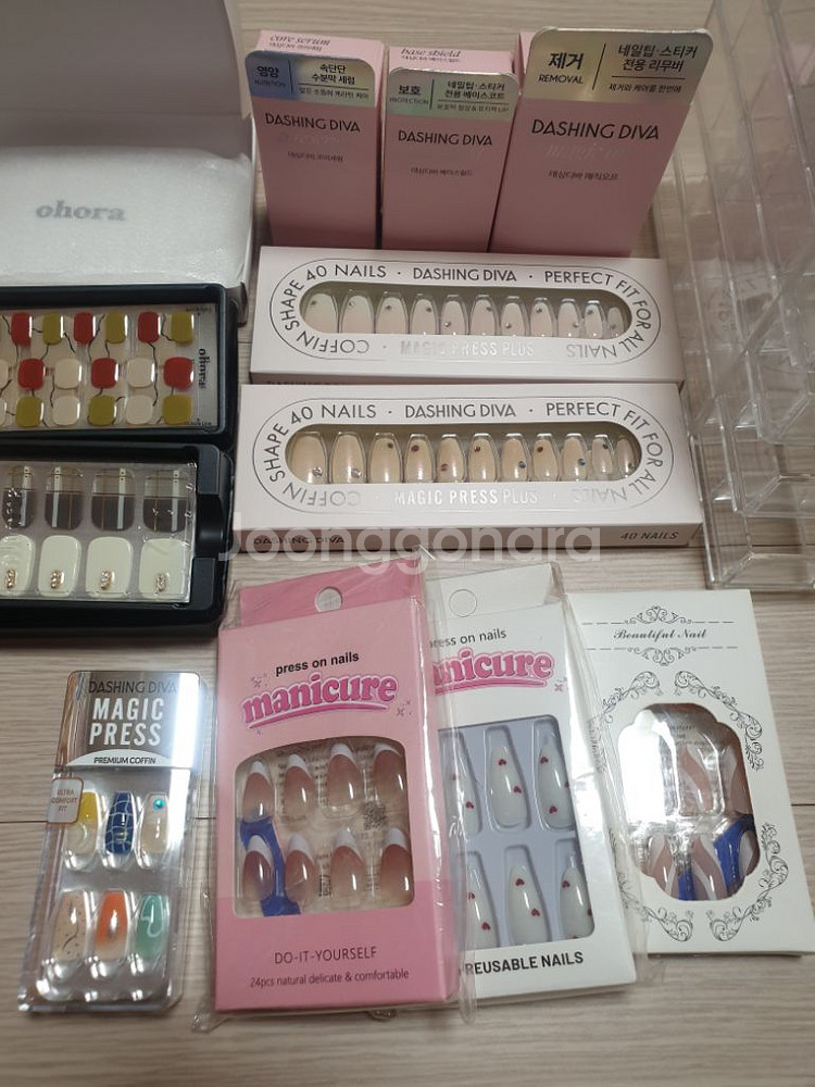 아크릴서랍케이스 셀프 네일재료 팁 데싱디바 오호라 일괄--7
