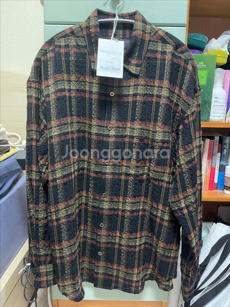 타임옴므 23ss 체크셔츠 와인 100--1