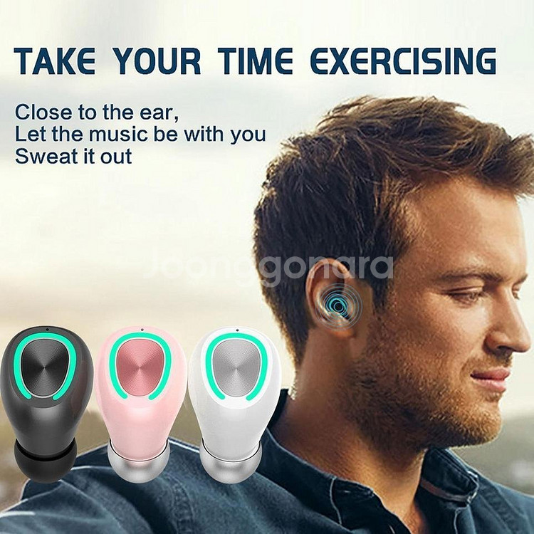 새 검정색 마이크 i7 미니 무선 블루투스 이어폰--3