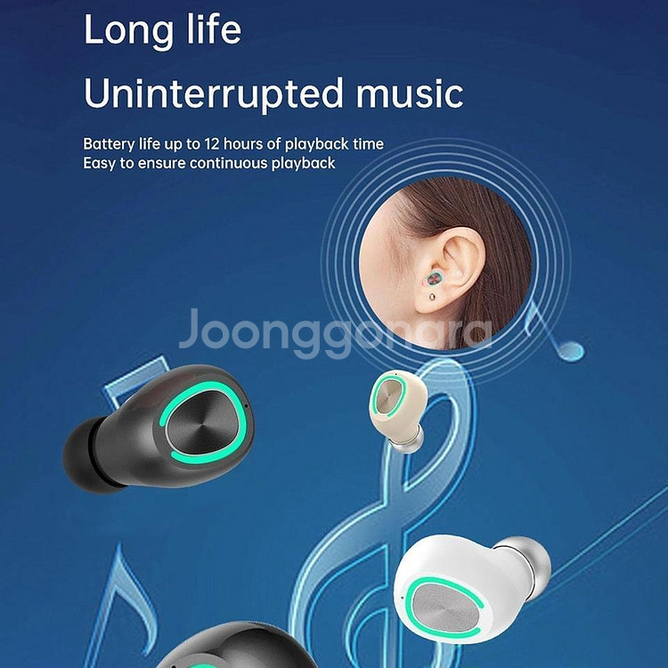 새 검정색 마이크 i7 미니 무선 블루투스 이어폰--7