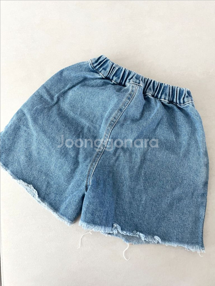 아이니니 리본 데님 반바지 L (107-117size)--2