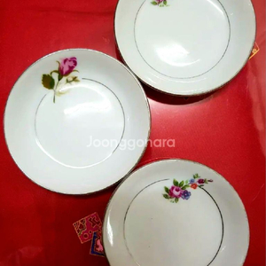 고전 장미 종지접시 3장일괄