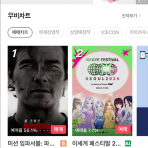 CGV 영화관람 티켓 2장