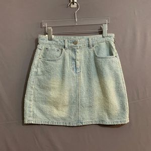 38 노이어 데미지 스트라이프 데님 미니 스커트