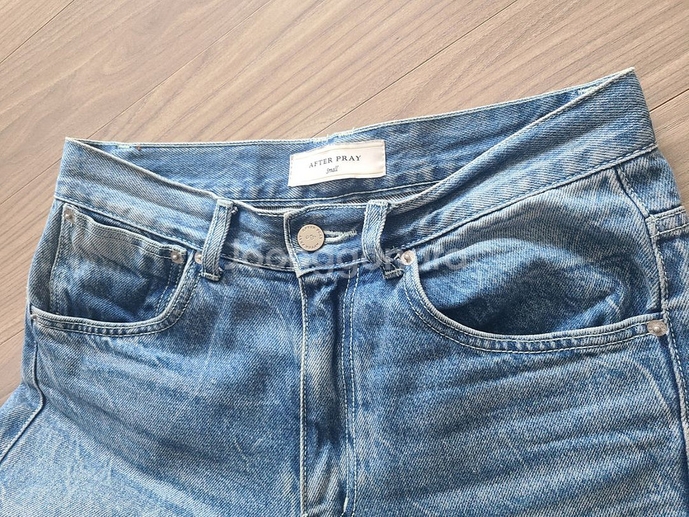 [S]애프터 프레이 슬래시 썬더 워시드 데님 진스--6