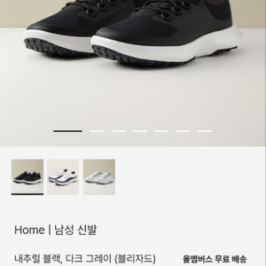 올버즈 남성 운동화 골프 대셔 - 네추럴 블랙 다크 그