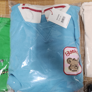 마이리틀스타 곰 카라 상하 세트 블루 XXL 택포