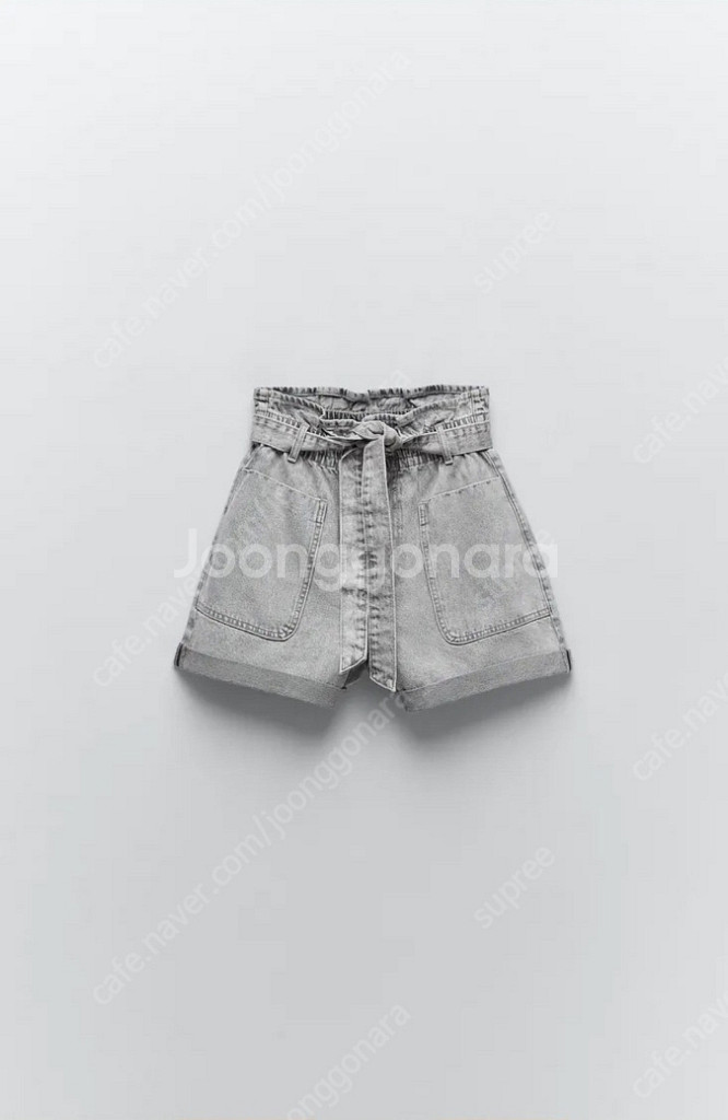 자라 ZARA 밸티드 페이퍼백 배기 버뮤다 팬츠 반바지--1