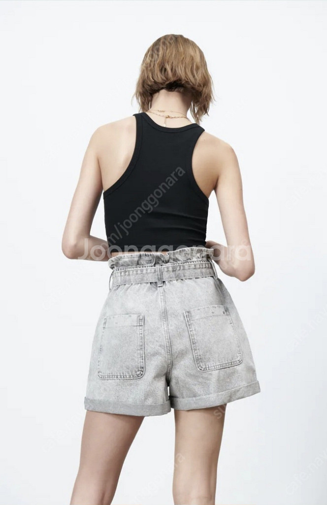 자라 ZARA 밸티드 페이퍼백 배기 버뮤다 팬츠 반바지--6