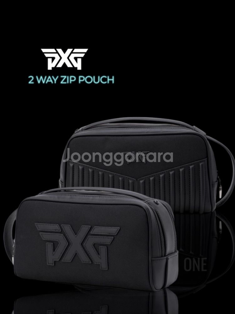 PXG 골프 우븐 2WAY 엠보 포인트 지퍼 파우치백--1