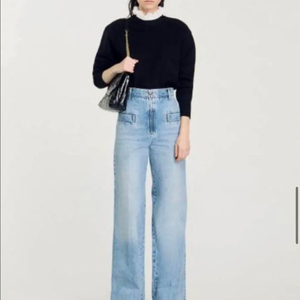 산드로 와이드 레그 데님 팬츠 2025 신상