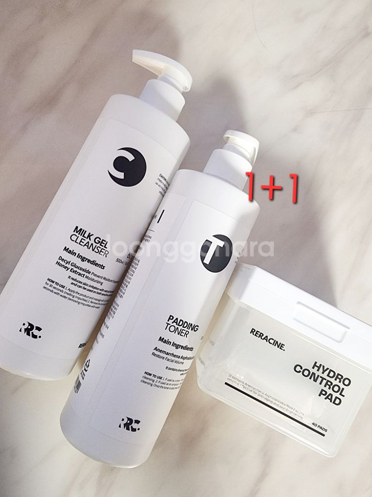 리라신 1+1 패딩토너 밀크겔 클렌저 500ml--0