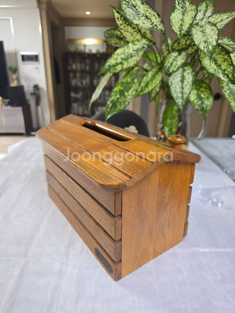 굴뚝있는 집모양 원목 휴지통 보관함 케이스~*--5