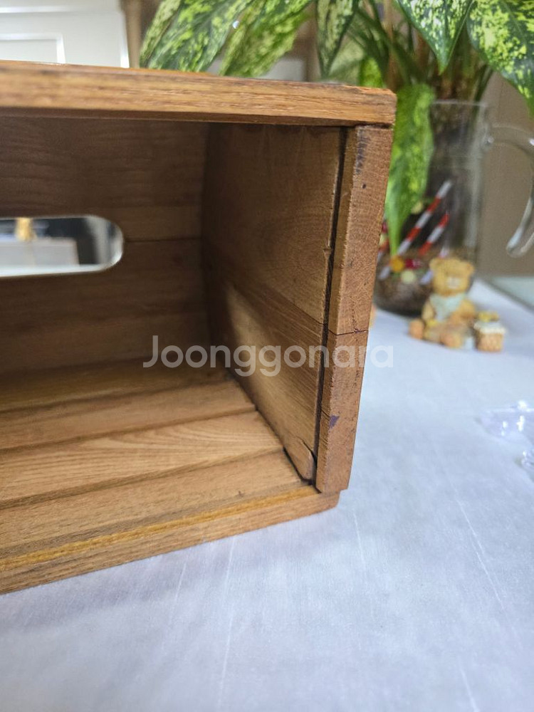 굴뚝있는 집모양 원목 휴지통 보관함 케이스~*--7