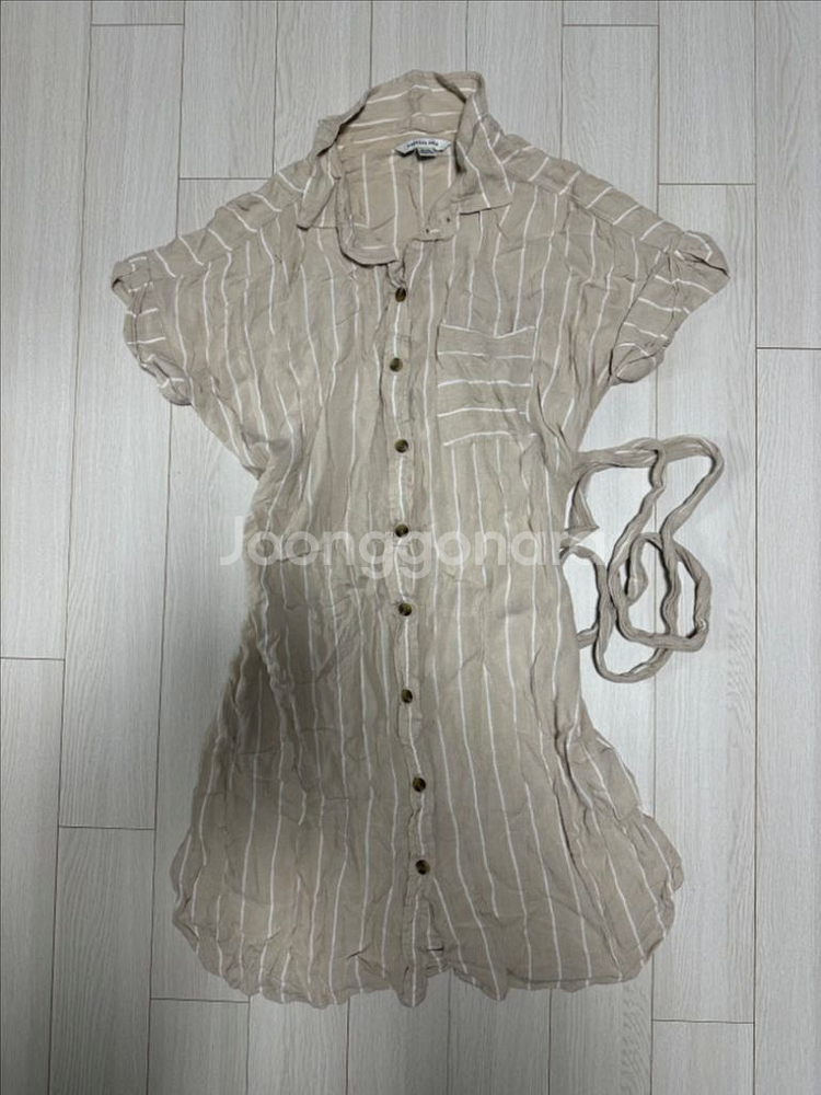 아메리칸 이글 스트라이프 셔츠 원피스--0