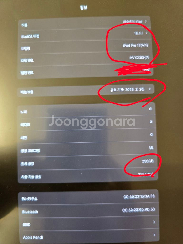 아이패드 프로 M4 13 인치 256기가 + 애플펜슬2--2