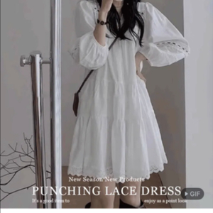 보헤미안 펀칭 레이스 원피스