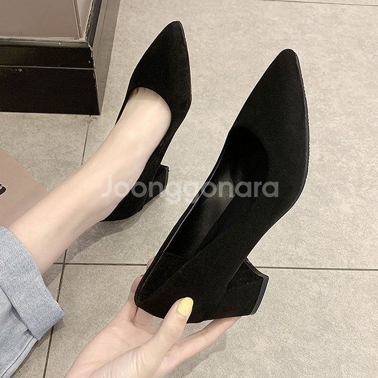 스웨이드 펌프스힐 구두 5cm--3