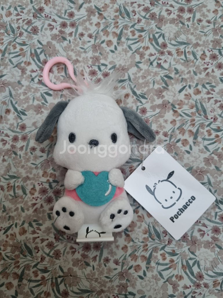 산리오 포차코 하트 키링 가방걸이 인형--0