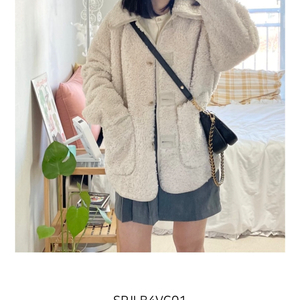 스파오 | 양털 플리스 자켓 무스탕 뽀글이 S