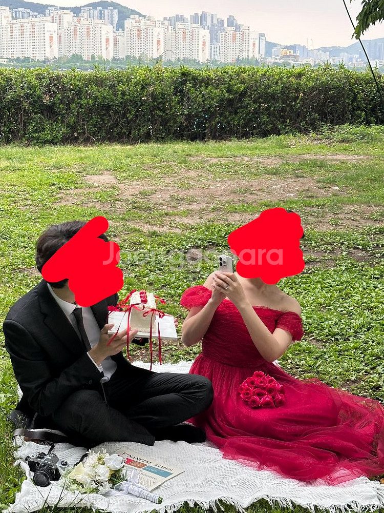 (판매) 어바웃타임드레스 야외스냅 레드드레스 판매--1