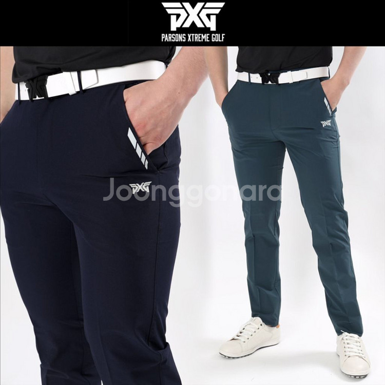 PXG 남성 골프웨어 포켓 커터나염 로고자수 스판 팬츠--0