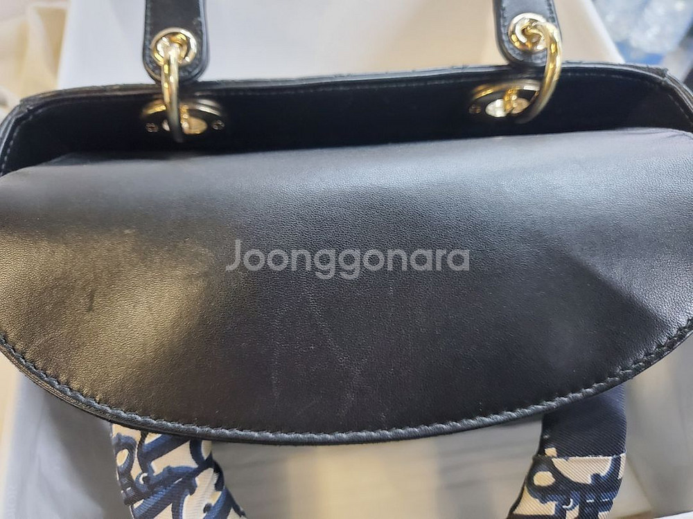 디올 레이디백 렘스킨 블랙 미디움 디올 미차 포함--6