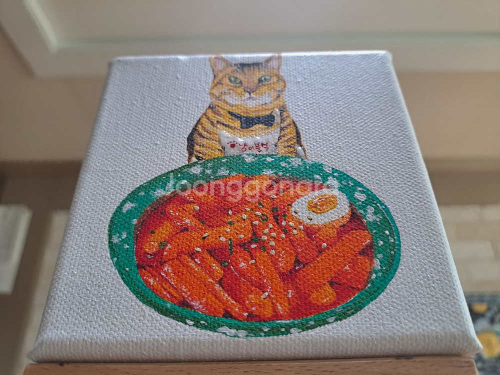 고양이와 떡볶이 아크릴 그림액자입니다<개당가격>--1