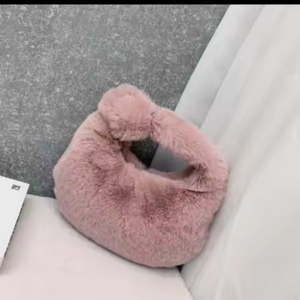 핑크 퍼 토트백 운포 7천원