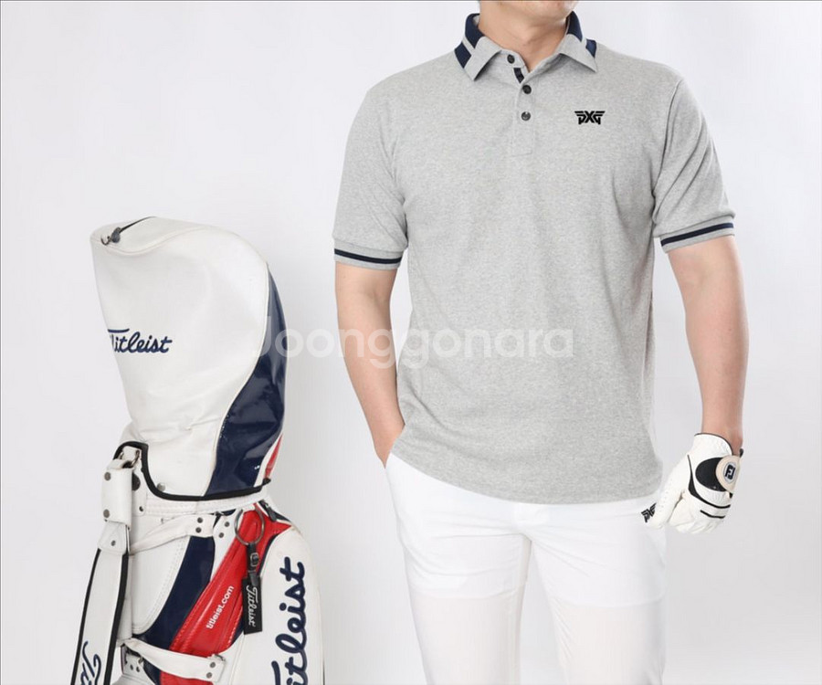 PXG 골프웨어 남성 카라배색 면 카라티셔츠--9