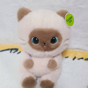 샴고양이 컵케이크가방을 멘 고양이 샴 인형