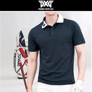 PXG 남성 골프웨어 카라배색 로고나염 카라 반팔티