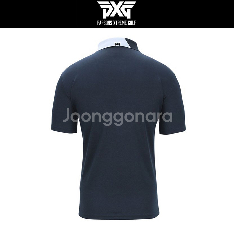 PXG 남성 골프웨어 카라배색 로고나염 카라 반팔티--4