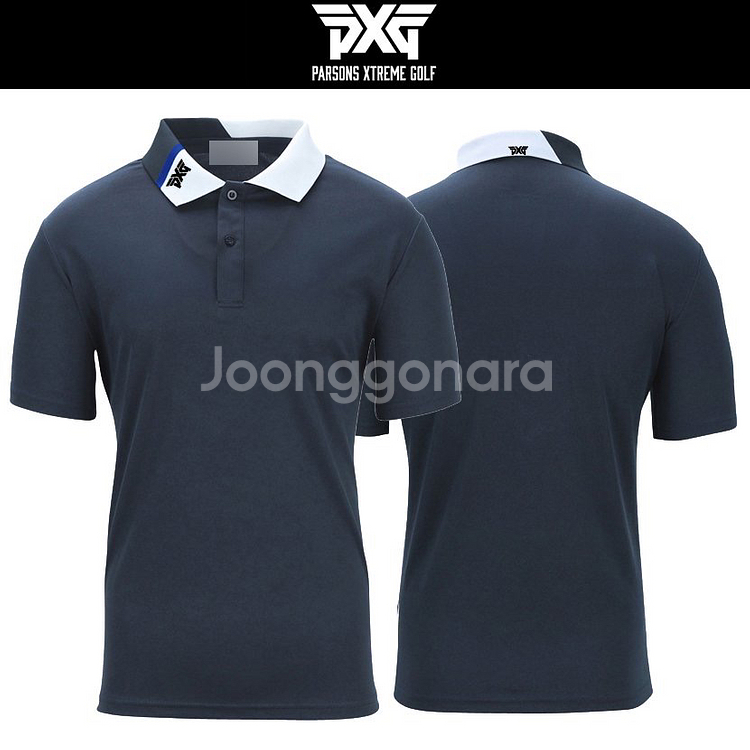 PXG 남성 골프웨어 카라배색 로고나염 카라 반팔티--6