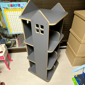 란가구 회전책장(3단, 그레이) 팝니다.