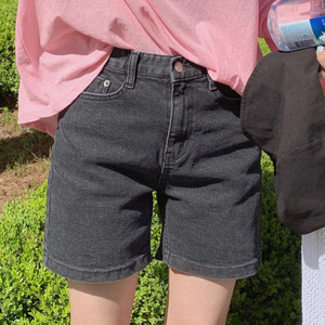 (반값택배무배)프롬헤드 4부 흑청 바지 S 팬츠 반바지