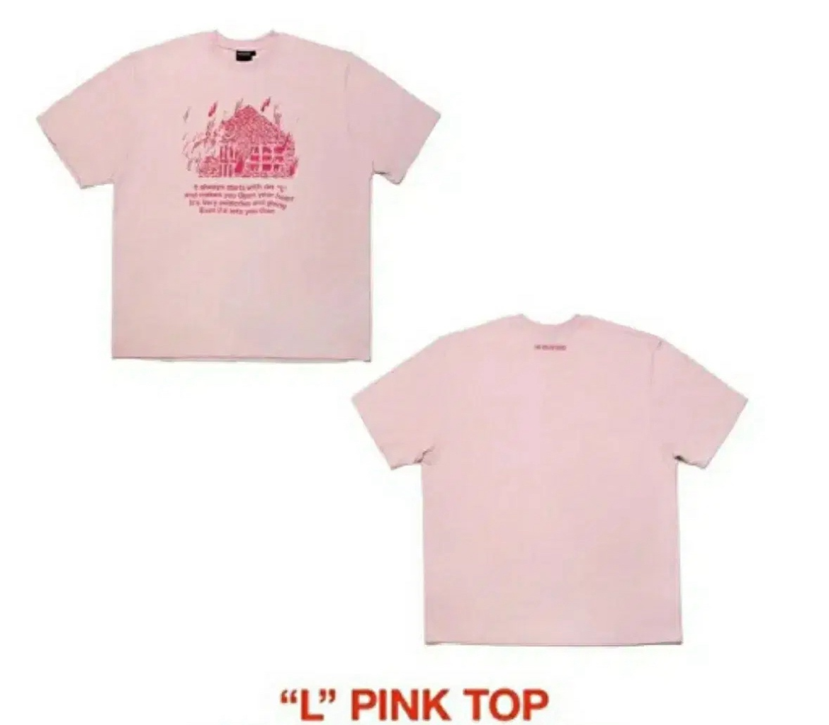 더발룬티어스 L PINK TOP 핑크탑 반팔 티셔츠 S