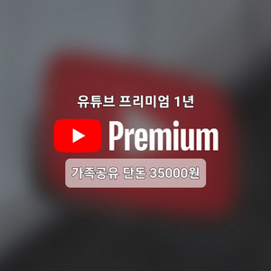 유튜브 프리미엄 가족공유 단돈 35000원