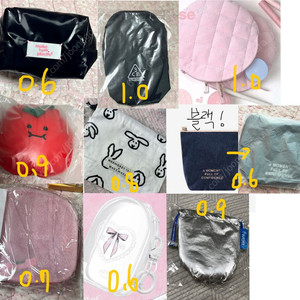 클리오,롬앤,3ce,토니모리,웨이크메이크 파우치