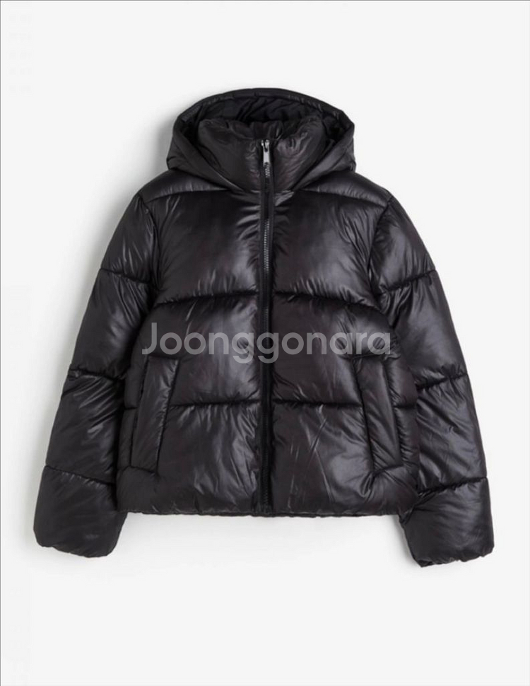 H&M 후드 퍼프 재킷--0