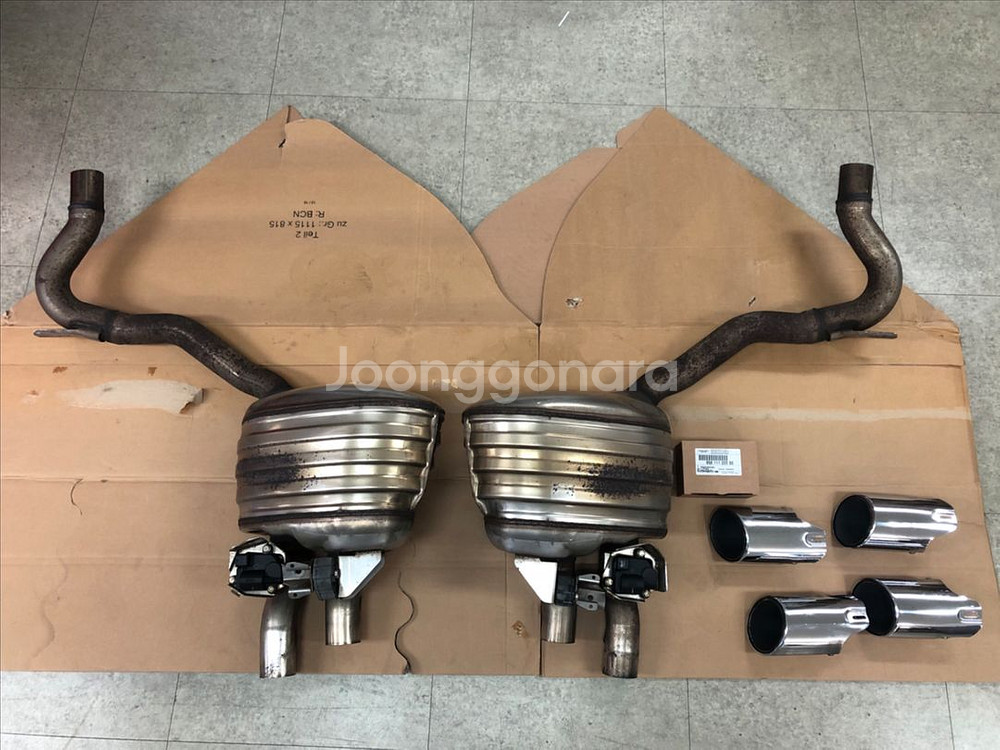 파나메라 971 배기 머플러 앤드 순정 팁 프르쉐 세트--0