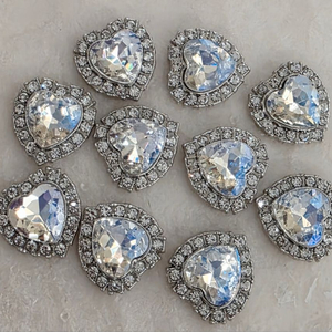 금속 실버투명 하트 10개 일괄