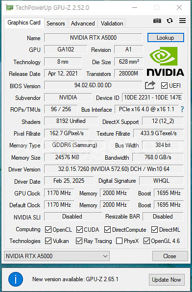 쿼드로 QUADRO RTX A5000--4