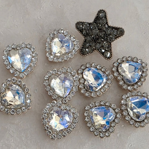 금속 골드투명 하트외 3종 10개 일괄