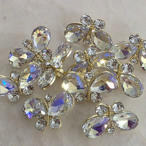 금속 조임 골드투명 나비 10개 일괄