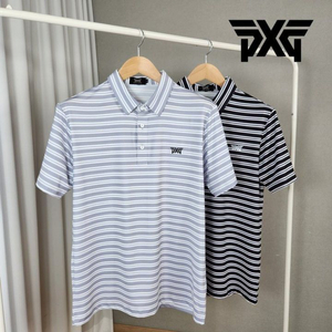 PXG 남성 골프웨어 체커단가라 반팔 카라티